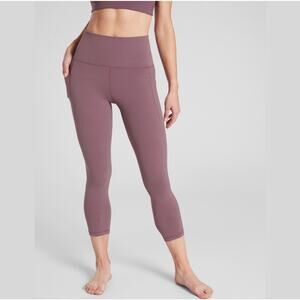 Athleta Women’s Leggings Salutation Stash Pocket II Mauve Pink sz Small